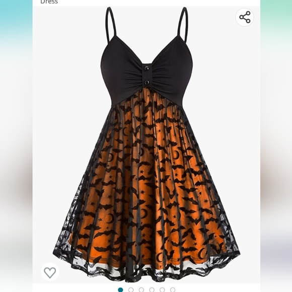 None Dresses & Skirts - Super Cute Black/Orange Adjustable Strap Dress w Bat/Moon Overlay Size XL NWT
